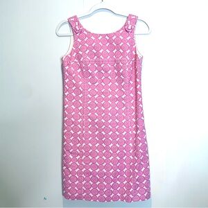 Lilly Pulitzer Larsson Shift Dress Cotton Jacquard Hibiscus Pin Social Circles